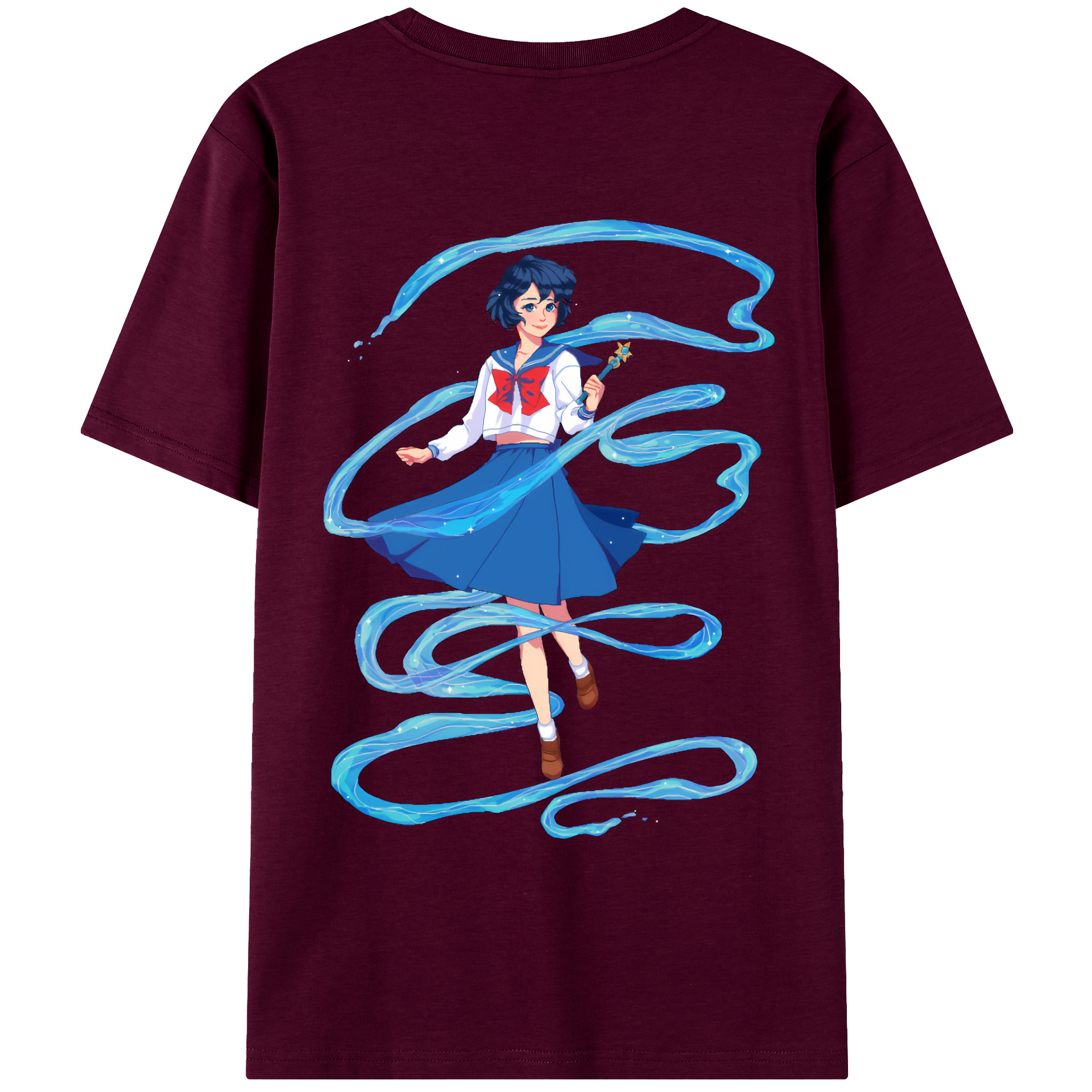 （画像用） 美少女戦士セーラームーン 水野 亜美 みずの あみ Sailor Moon Mizuno Ami レディース半袖Tシャツ(バックプリント)